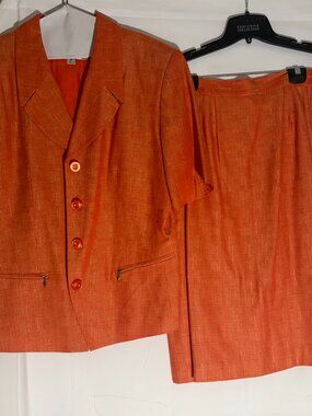 Women Suit, Orange, Size 16